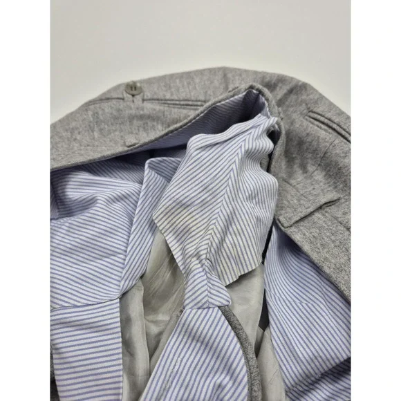 Rota Pantaloni Pants Mens 32x28 Gray Wool Flat Front Cuffed Lined Italy 46